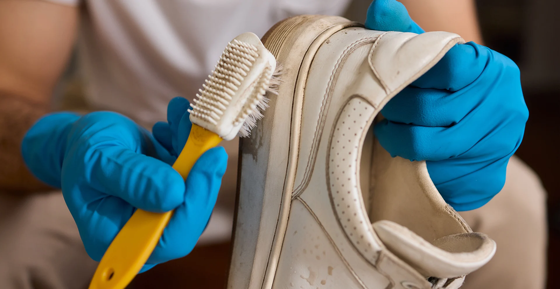 process of shoe cleaning